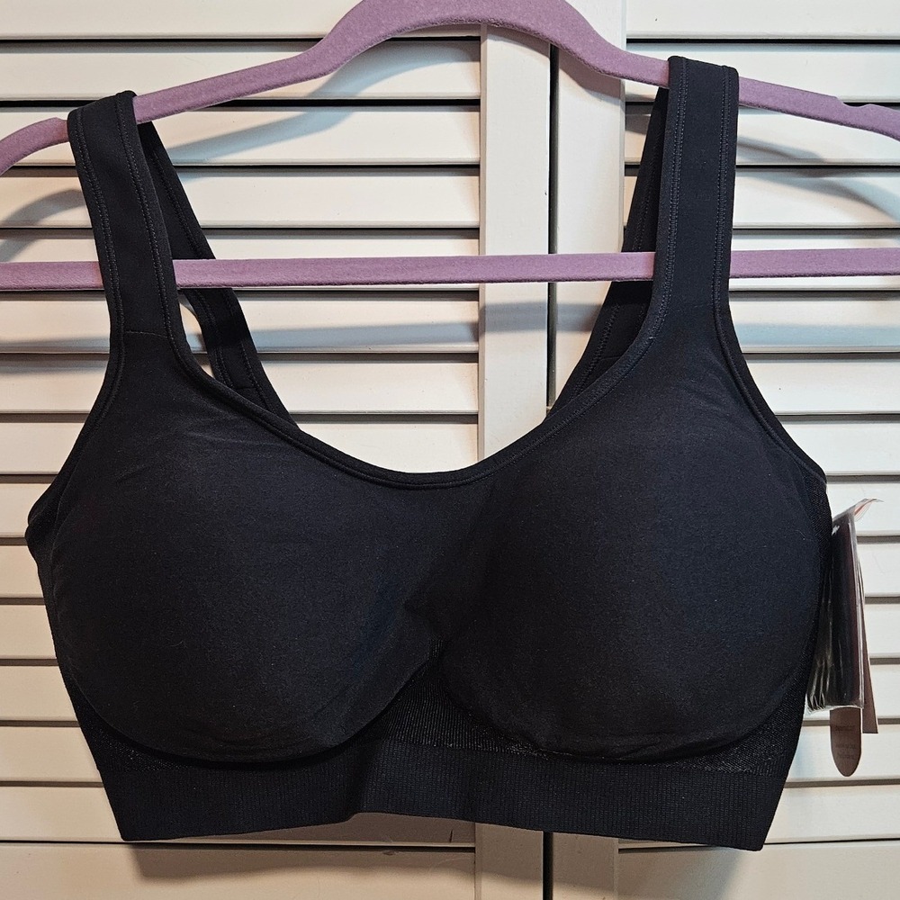 Shapermint Essentials Daily Comfort Wireless Shaper Bra Black XL New With Tags